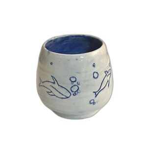 Handmade Ceramic Dolphin Bubbles Cup
